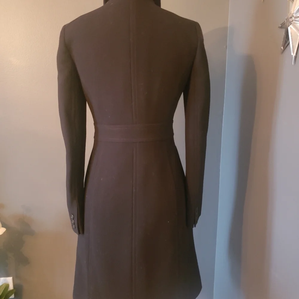 J.Crew Classic Black Lady Day Coat Italian Double Cloth Wool Thinsulate 0 49622 - Picture 8 of 11